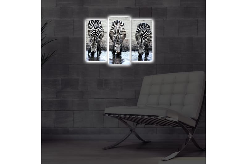 Canvasmålning Dekorativ LED-belysning 3 Delar - Flerfärgad - Inredning - Tavlor & posters - Canvastavla