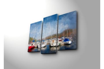 Canvasmålning Dekorativ LED-belysning 3 Delar - Flerfärgad - Inredning - Tavlor & posters - Canvastavla