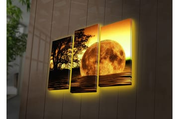 Canvasmålning Dekorativ LED-belysning 3 Delar - Flerfärgad - Inredning - Tavlor & posters - Canvastavla