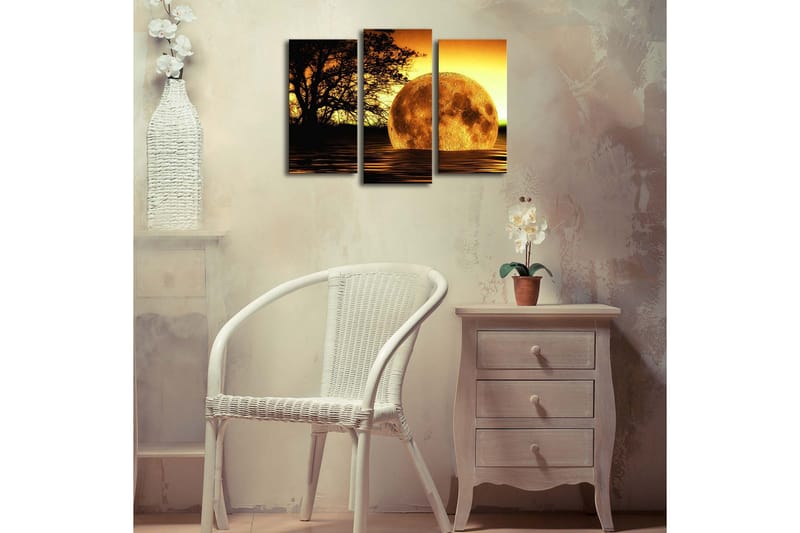 Canvasmålning Dekorativ LED-belysning 3 Delar - Flerfärgad - Inredning - Tavlor & posters - Canvastavla
