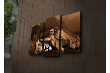 Canvasmålning Dekorativ LED-belysning 3 Delar - Flerfärgad - Inredning - Tavlor & posters - Canvastavla