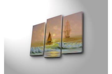 Canvasmålning Dekorativ LED-belysning 3 Delar - Flerfärgad - Inredning - Tavlor & posters - Canvastavla