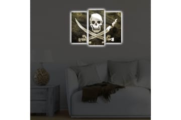 Canvasmålning Dekorativ LED-belysning 3 Delar - Flerfärgad - Inredning - Tavlor & posters - Canvastavla