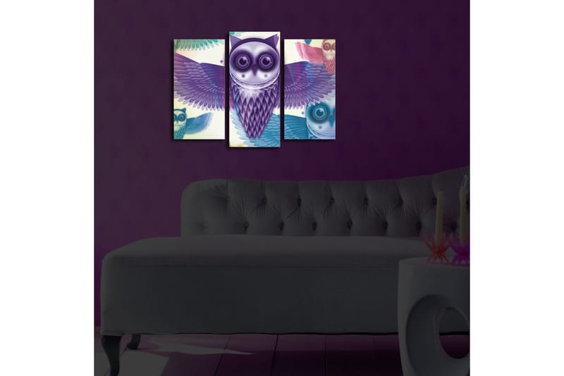 Canvasmålning Dekorativ LED-belysning 3 Delar - Flerfärgad - Inredning - Tavlor & posters - Canvastavla