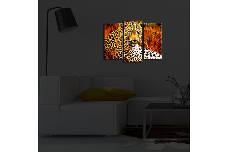 Canvasmålning Dekorativ LED-belysning 3 Delar - Flerfärgad - Inredning - Tavlor & posters - Canvastavla
