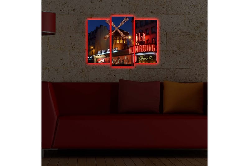 Canvasmålning Dekorativ LED-belysning 3 Delar - Flerfärgad - Inredning - Tavlor & posters - Canvastavla