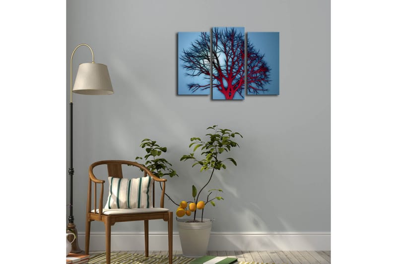 Canvasmålning Dekorativ LED-belysning 3 Delar - Flerfärgad - Inredning - Tavlor & posters - Canvastavla