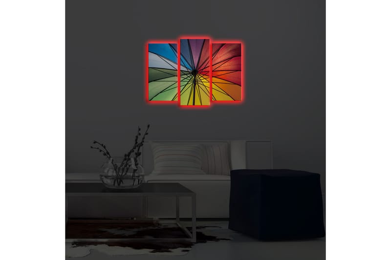 Canvasmålning Dekorativ LED-belysning 3 Delar - Flerfärgad - Inredning - Tavlor & posters - Canvastavla