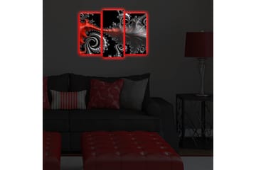 Canvasmålning Dekorativ LED-belysning 3 Delar - Flerfärgad - Inredning - Tavlor & posters - Canvastavla