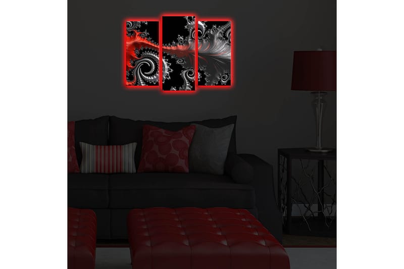 Canvasmålning Dekorativ LED-belysning 3 Delar - Flerfärgad - Inredning - Tavlor & posters - Canvastavla