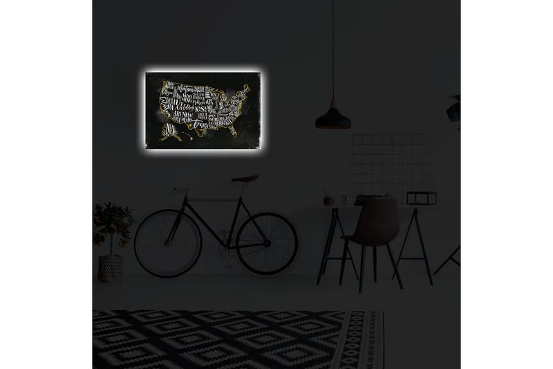 Canvasmålning Dekorativ LED-belysning - Flerfärgad - Inredning - Tavlor & posters - Canvastavla