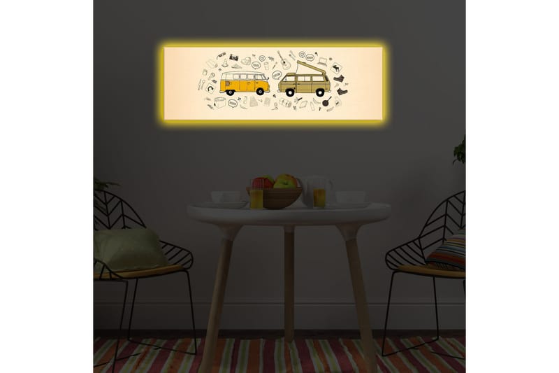 Canvasmålning Dekorativ LED-belysning - Flerfärgad - Inredning - Tavlor & posters - Canvastavla