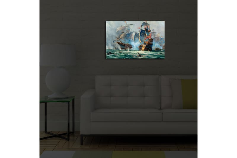 Canvasmålning Dekorativ LED-belysning - Flerfärgad - Inredning - Tavlor & posters - Canvastavla