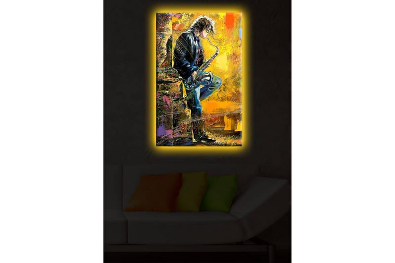 Canvasmålning Dekorativ LED-belysning - Flerfärgad - Inredning - Tavlor & posters - Canvastavla