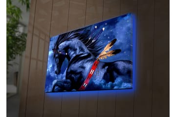 Canvasmålning Dekorativ LED-belysning - Flerfärgad - Inredning - Tavlor & posters - Canvastavla