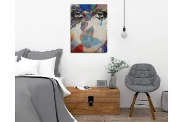 Canvastavla - Ögon med abstrakta färgtoner och drömlik bakgrund - Grön / Blå / Rosa - Inredning - Tavlor & posters - Canvastavla