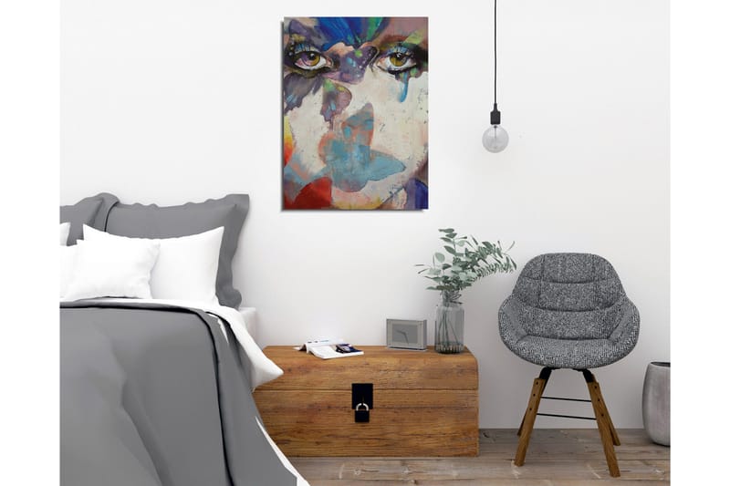 Canvastavla - Ögon med abstrakta färgtoner och drömlik bakgrund - Grön / Blå / Rosa - Inredning - Tavlor & posters - Canvastavla