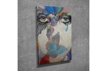 Canvastavla - Ögon med abstrakta färgtoner och drömlik bakgrund - Grön / Blå / Rosa - Inredning - Tavlor & posters - Canvastavla