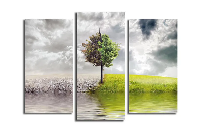 Canvastavla 3-pack Flerfärgad, 20x39 cm