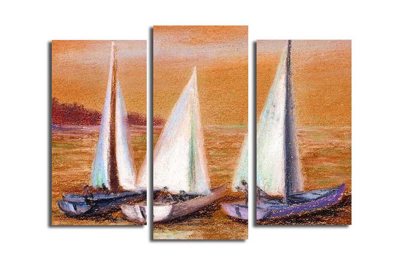 Canvastavla 3-pack Flerfärgad, 20x39 cm