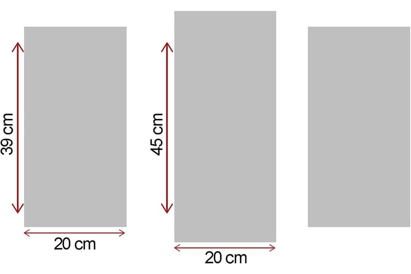 Canvastavla 3-pack Flerfärgad - 20x39 cm - Canvastavla