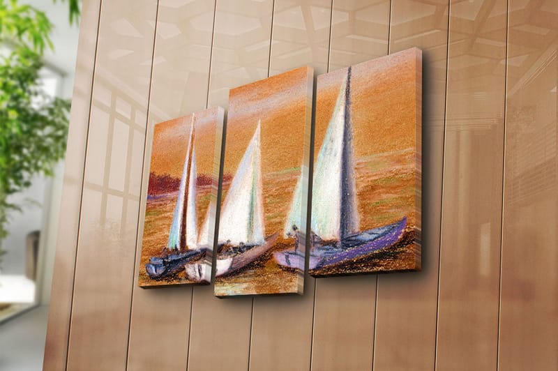 Canvastavla 3-pack Flerfärgad - 20x39 cm - Inredning - Tavlor & posters - Canvastavla