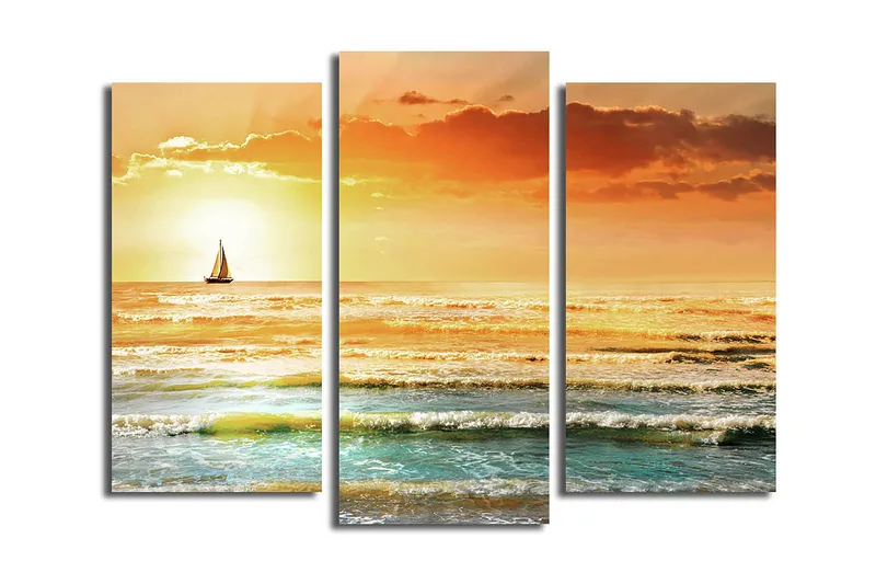 Canvastavla 3-pack Flerfärgad, 20x39 cm