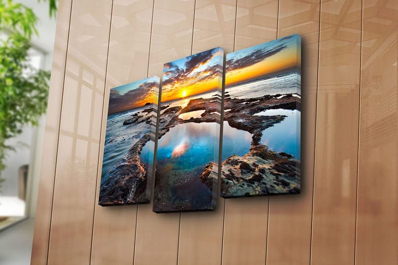 Canvastavla 3-pack Flerfärgad - 20x39 cm - Inredning - Tavlor & posters - Canvastavla