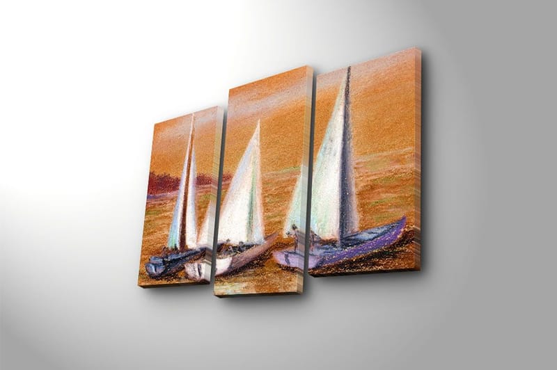 Canvastavla 3-pack Flerfärgad - 20x39 cm - Inredning - Tavlor & posters - Canvastavla