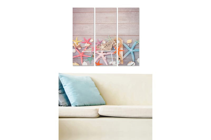 Canvastavla 3-pack Flerfärgad, 20x50 cm