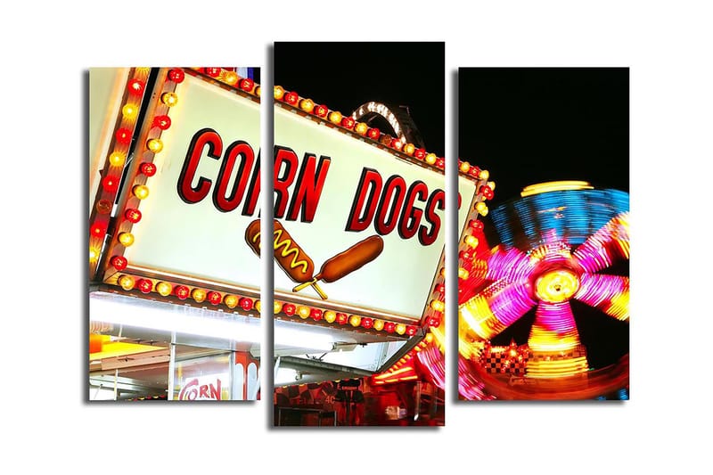 Canvastavla 3-pack Flerfärgad, 20x39 cm