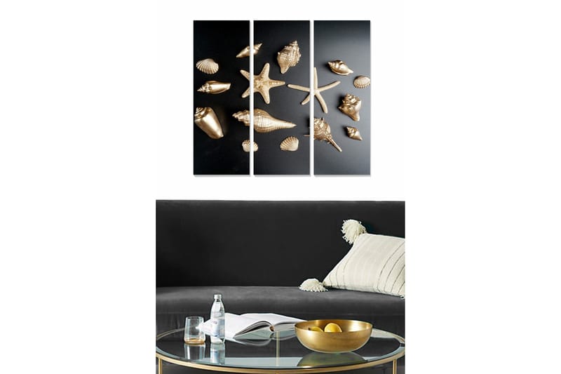 Canvastavla 3-pack Flerfärgad, 20x50 cm