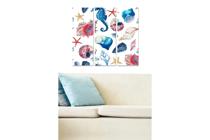 Canvastavla 3-pack Flerfärgad, 20x50 cm