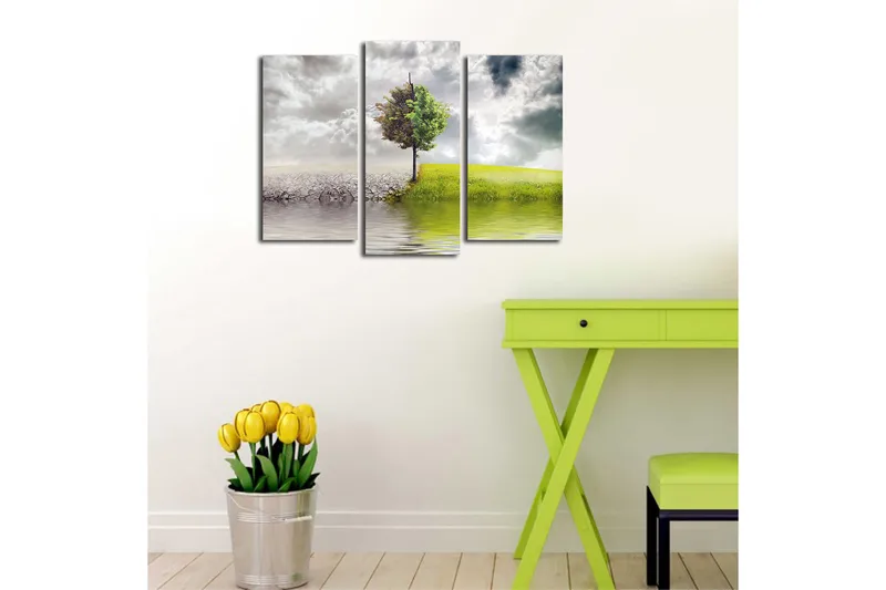 Canvastavla 3-pack Flerfärgad - 20x39 cm - Inredning - Tavlor & posters - Canvastavla