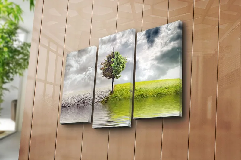 Canvastavla 3-pack Flerfärgad - 20x39 cm - Inredning - Tavlor & posters - Canvastavla