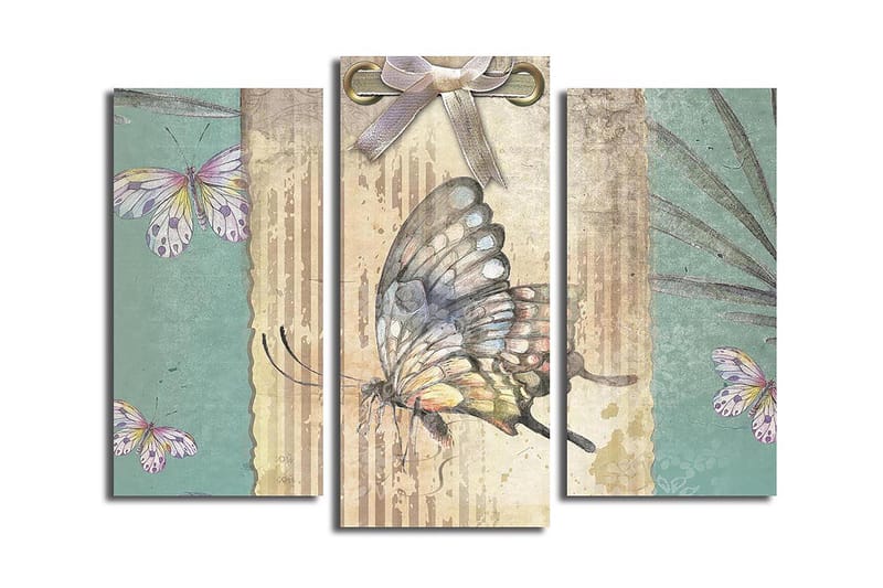 Canvastavla 3-pack Flerfärgad, 20x39 cm