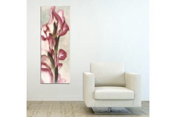 Canvastavla 30x80 cm - Elegant blomma i mjuka rosa nyanser - Rosa / Grön / Beige - Inredning - Tavlor & posters - Canvastavla