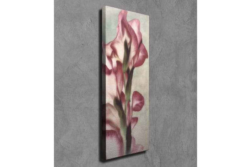 Canvastavla 30x80 cm - Elegant blomma i mjuka rosa nyanser - Rosa / Grön / Beige - Inredning - Tavlor & posters - Canvastavla