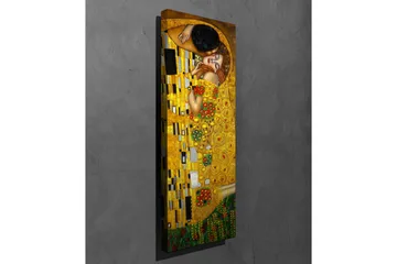 Canvastavla 30x80 cm - Känslosam omfamning mellan två älskande - Guld / Grön / Röd - Inredning - Tavlor & posters - Canvastavla