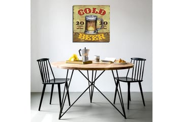 Canvastavla 45x45 cm - Ölkrus med texten Cold Beer och prisinformation - Grön / Brun / Röd - Inredning - Tavlor & posters - Canvastavla