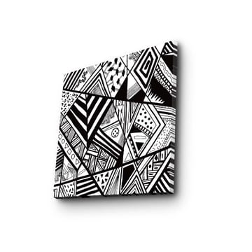 Canvastavla 45x45 cm - Abstrakt komposition med geometriska mönster i svart och vitt - Svart / Vit - Inredning - Tavlor & posters - Canvastavla