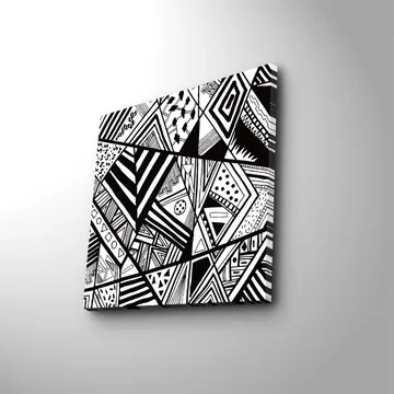 Canvastavla 45x45 cm - Abstrakt komposition med geometriska mönster i svart och vitt - Svart / Vit - Inredning - Tavlor & posters - Canvastavla