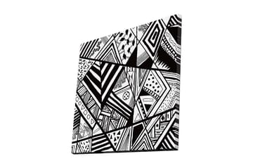 Canvastavla 45x45 cm - Abstrakt komposition med geometriska mönster i svart och vitt - Svart / Vitt - Inredning - Tavlor & posters - Canvastavla