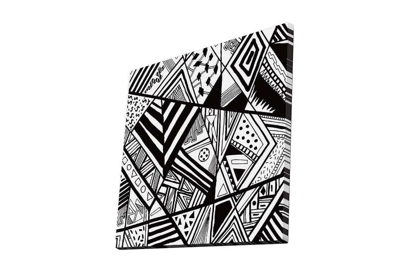 Canvastavla 45x45 cm - Abstrakt komposition med geometriska mönster i svart och vitt - Svart / Vitt - Inredning - Tavlor & posters - Canvastavla