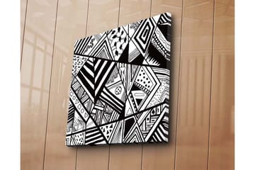 Canvastavla 45x45 cm - Abstrakt komposition med geometriska mönster i svart och vitt - Svart / Vitt - Inredning - Tavlor & posters - Canvastavla