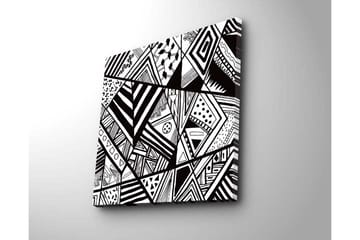 Canvastavla 45x45 cm - Abstrakt komposition med geometriska mönster i svart och vitt - Svart / Vitt - Inredning - Tavlor & posters - Canvastavla