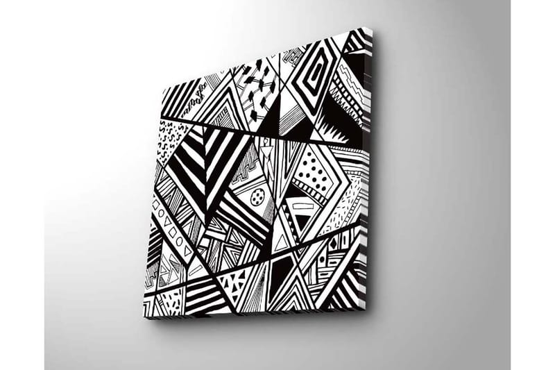 Canvastavla 45x45 cm - Abstrakt komposition med geometriska mönster i svart och vitt - Svart / Vitt - Inredning - Tavlor & posters - Canvastavla