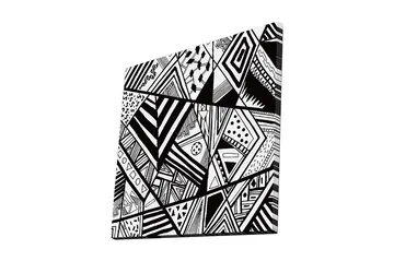 Canvastavla 45x45 cm - Abstrakt komposition med geometriska mönster i svart och vitt - Svart / Vitt - Inredning - Tavlor & posters - Canvastavla