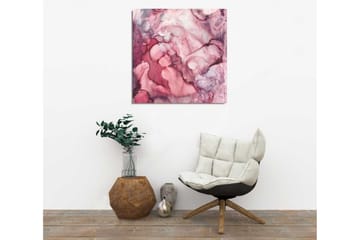Canvastavla 45x45 cm - Abstrakt komposition med mjuka, flytande former i rosa nyanser - Mörk rosa / Ljus rosa / Vinröd - Inredning - Tavlor & posters - Canvastavla