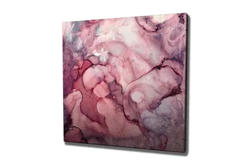 Canvastavla 45x45 cm - Abstrakt komposition med mjuka, flytande former i rosa nyanser - Mörk rosa / Ljus rosa / Vinröd - Inredning - Tavlor & posters - Canvastavla